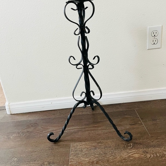 Antique Iron Candle Holder 22 Inches High - Picture 9 of 11